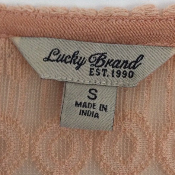 Lucky Brand Top with sleeves lightweight color peach size S see through. #83 - Picture 3 of 6